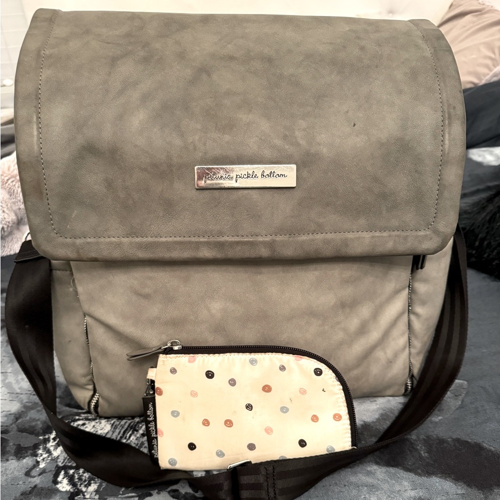 Petunia Pickle Bottom Boxy Backpack Diaper Bag Pewter Leatherette